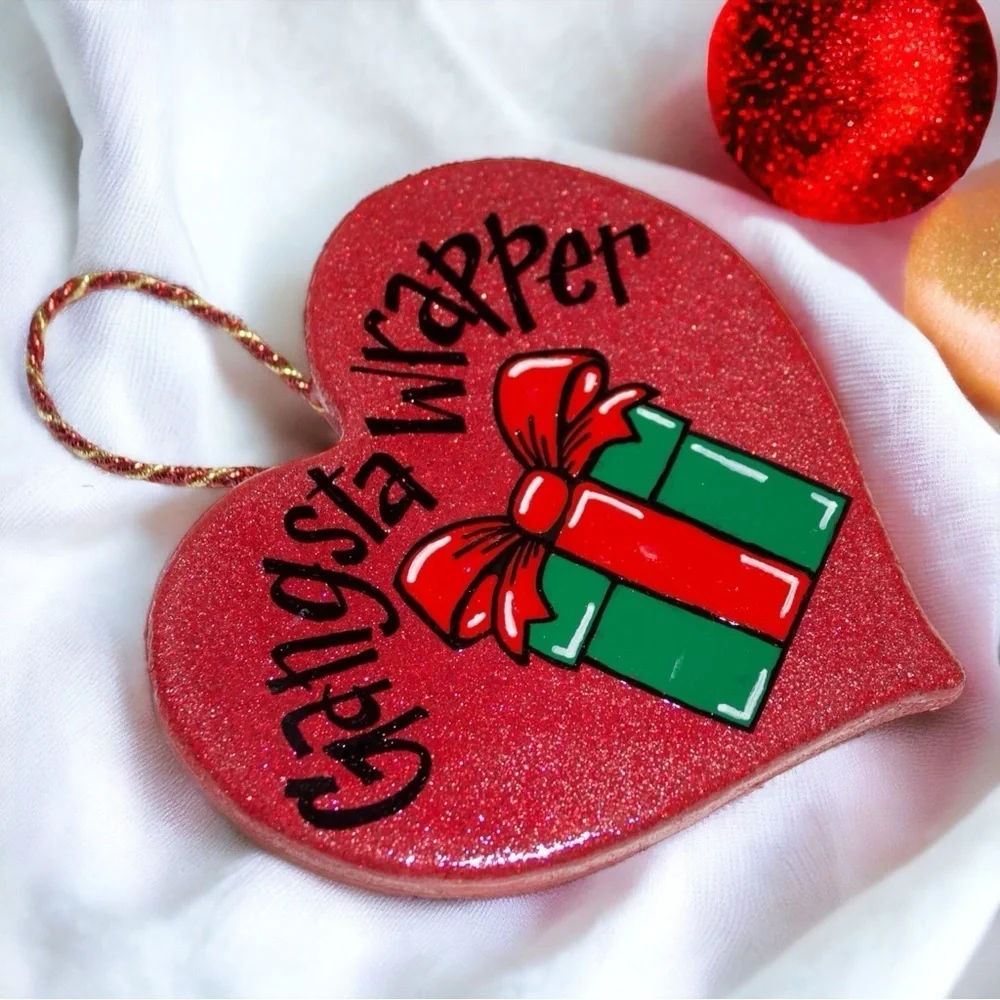 Holiday Hustler: Gangsta Wrapper Christmas Ornament for the Gift-Wrapping MVPs!